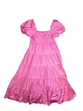 TCEC Hot Pink Ruffle Sleeve Maxi Dress